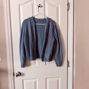 Handmade blue wool cardigan